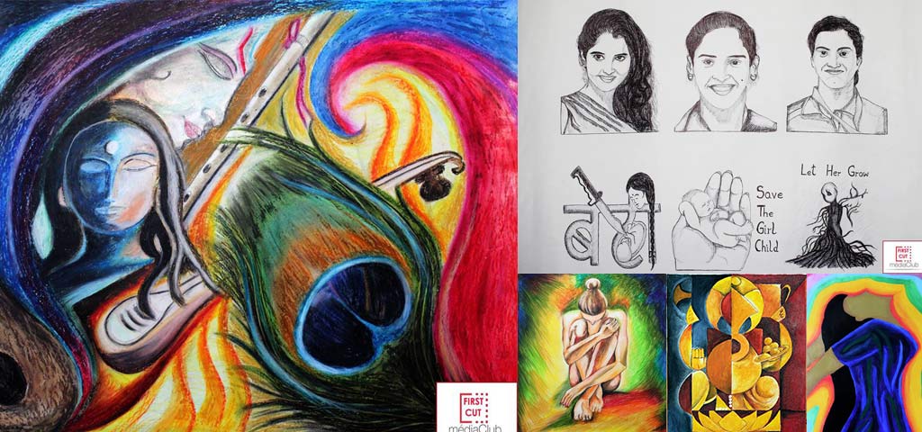 National girl child day drawing|Save girl child drawing|Women's day drawing  with oil pastel. - YouTube