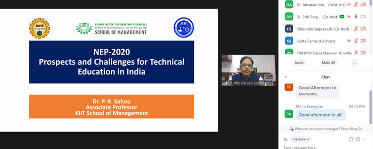 KSOM Faculty Delivered Expert Lecture on NEP at AICTE-ISTE sponsored FDP